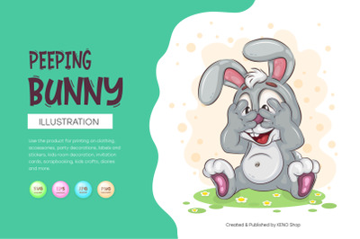 Peeping Easter Bunny. T-Shirt&2C; PNG&2C; SVG.