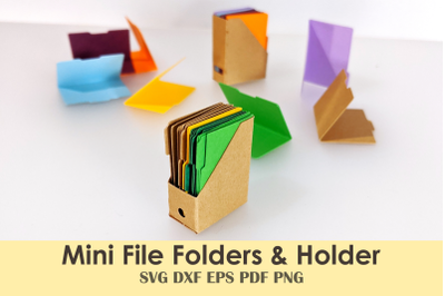 Mini File Folders and Holder