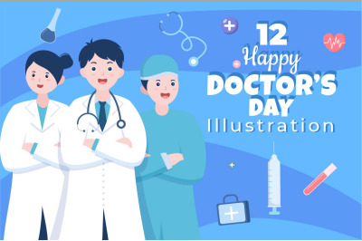 12 World Doctors Day Vector illustration