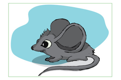 Gray mouse with big ears