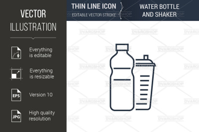 Water Bottle And Shaker Icon