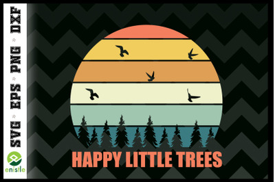 Happy Little Trees Retro Style Camping