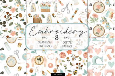 Embroidery seamless patterns