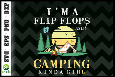 Girls Camping Flip Flops Roadtrips