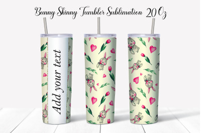 Spring Bunny Tumbler Design For Sublimation Printing