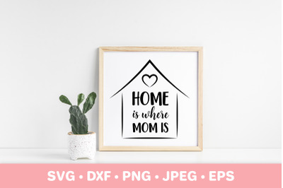 Home is where mom is. Mothers Day gift. Mom quote SVG