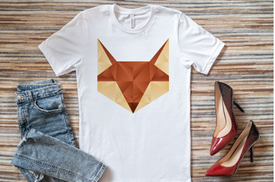 Geometric Fractal Fox Face | Sublimation PNG