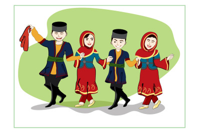 National Azerbaijani dance yally in honor of Novruz holiday