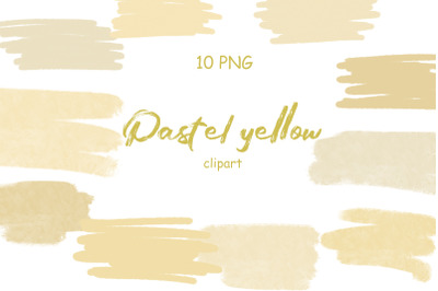 Watercolor brush stroke clipart PNG, yellow brush stroke PNG