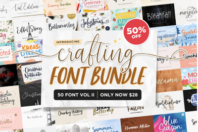 Crafting Font Bundle 50 Fonts