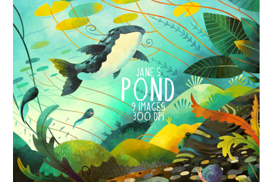 Watercolor Pond Clipart