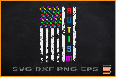 Autism American Flag Autism Awareness