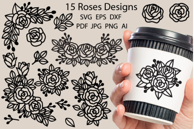 Rose Svg Template For Laser And Paper Cut