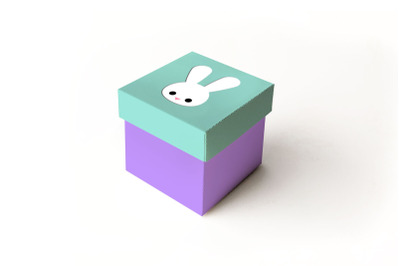 Easter Bunny Face Cube Box With Lid | SVG | PNG | DXF | EPS