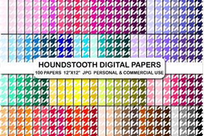 100 Houndstooth Digital Pattern Papers