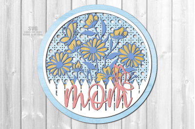 Rattan Floral Mother&amp;&23;039;s Day SVG Laser Cut Files Glowforge Sign