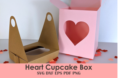 Cupcake Box with Heart Window