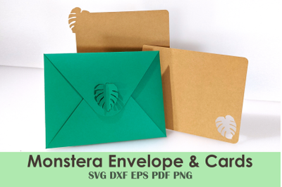 Monstera Envelope and Note Cards