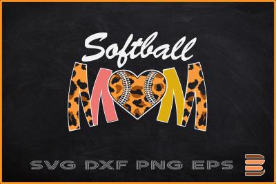 Softball Mom Leopard Mothers Day