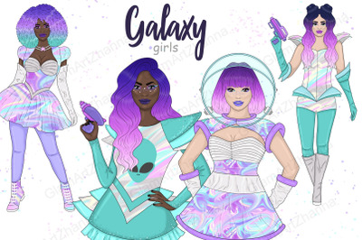 Galaxy Girls Clipart