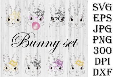 Bunny, SVG, Easter, bundle, Rabbit, print, animals set