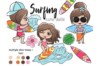 Surfing Cute Dolls