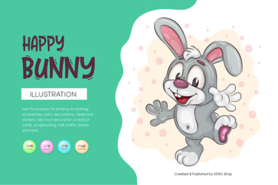 Happy Easter Bunny. T-Shirt&2C; PNG&2C; SVG.