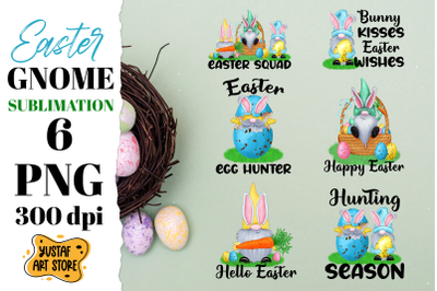 Easter gnome sublimation bundle. 6 Sublimation design