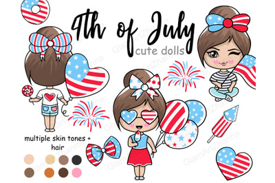 4th of July Fourth of July Cute Dolls