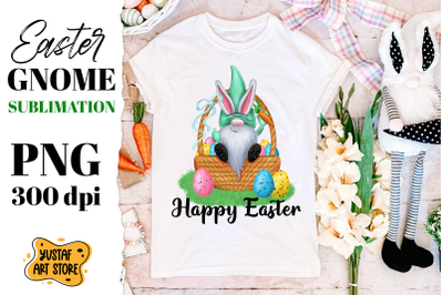 Green Easter gnome sublimation design. Happy Easter