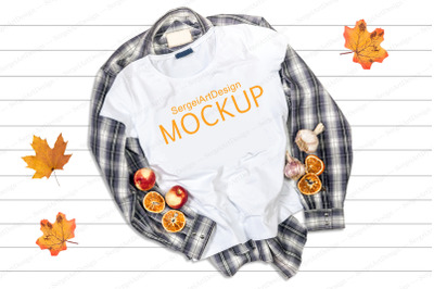 White T-Shirt Mockup Mini Bundle, Autumn Stock Photography