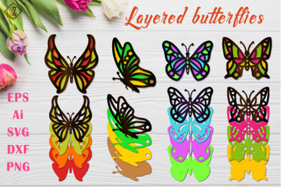 Butterflies 3D.Cricut SVG File.Craft.
