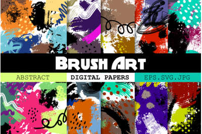 Brush Art - Abstract Ink Splatter Vector Papers