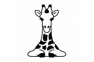 Cute Peeking Giraffe SVG