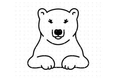 Peeking Polar Bear SVG
