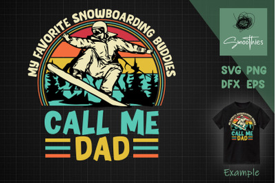 Father&#039;s Day Svg Cool Snowboarding Dad