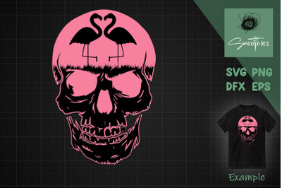 Pink Flamingo Skull Breast Cancer