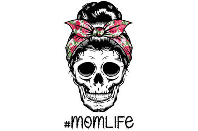 Skull Mom Momlife Sublimation