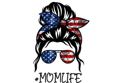 American Flag Momlife Sublimation