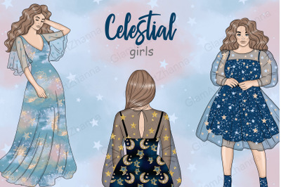 Celestial Girls Clipart