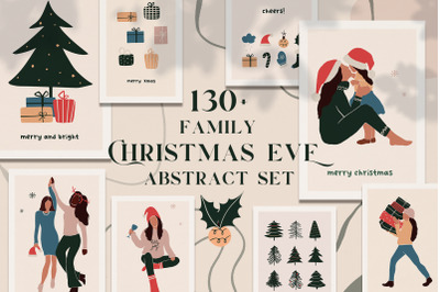 Christmas Eve - abstract family set