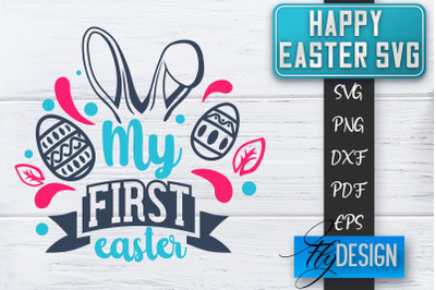 Happy Easter SVG | Cute Easter Quote SVG | Easter Bunny SVG