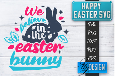 Happy Easter SVG | Cute Easter Quote SVG | Easter Bunny SVG