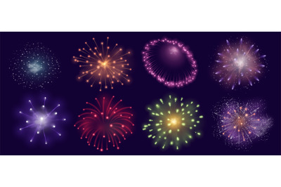 Realistic fireworks burst effect for festive, celebration or party. Fi