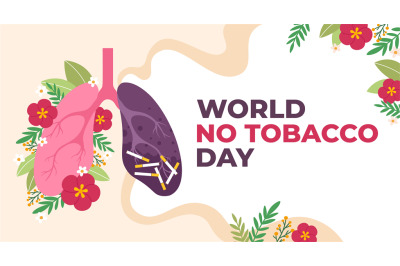 World no Tobacco Day poster, stop addiction, smoking quitting. Cigaret