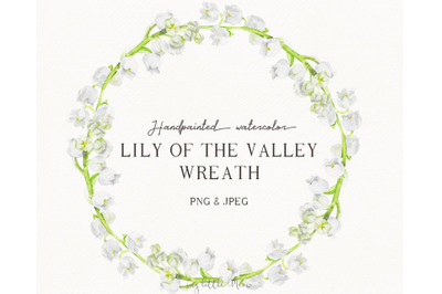 Lily of the valley wedding watercolor wreath clipart #w116