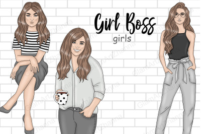 Girl Boss Girls Clipart