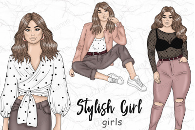 Stylish Girl Clipart Girls