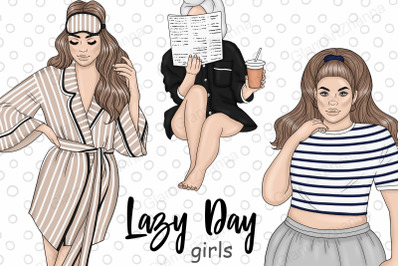 Lazy Day Girls Clipart