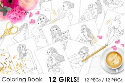 Coloring Book 12 Girls